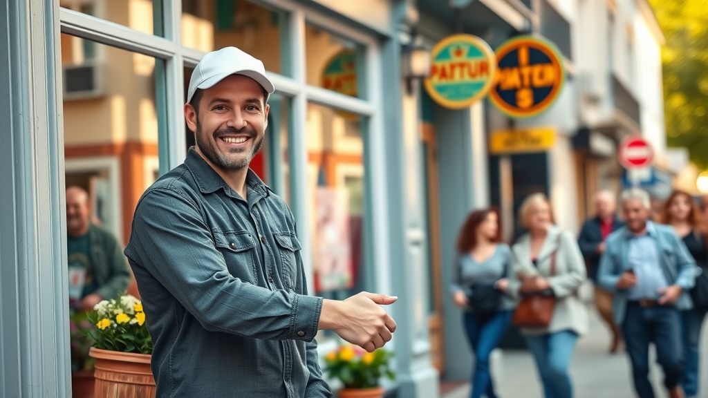 Local painting contractor and client celebrate freshly painted business exterior