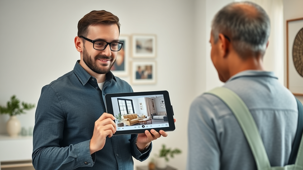 Residential painting expert using video to demonstrate painting process