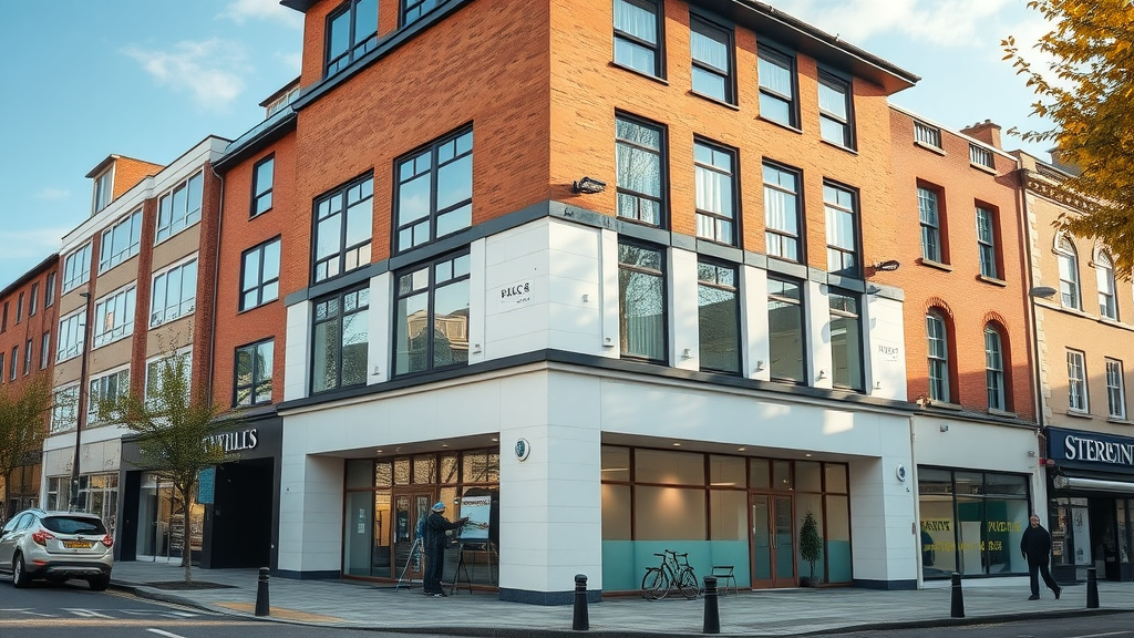 Freshly painted commercial building exterior in Chesterfield, vibrant and inviting