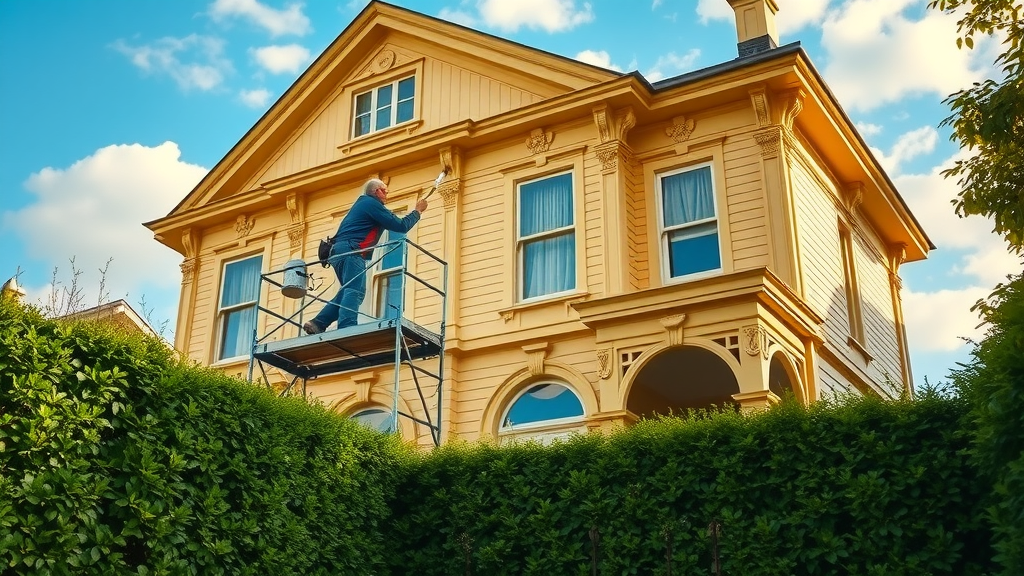 Professional painting services revitalizing historic Victorian home exterior