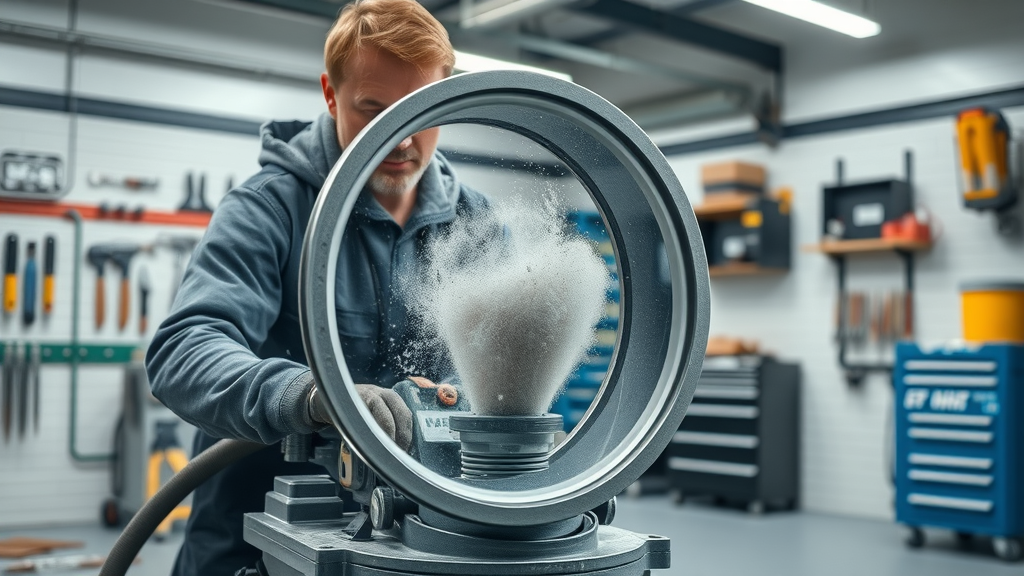 Professional using dustless concrete grinding equipment for a spotless, safe workspace.