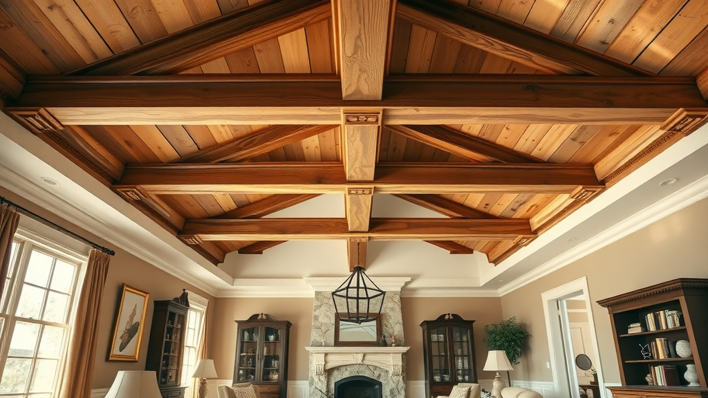 Professional timber restoration repairs on historic ceiling beams for home preservation