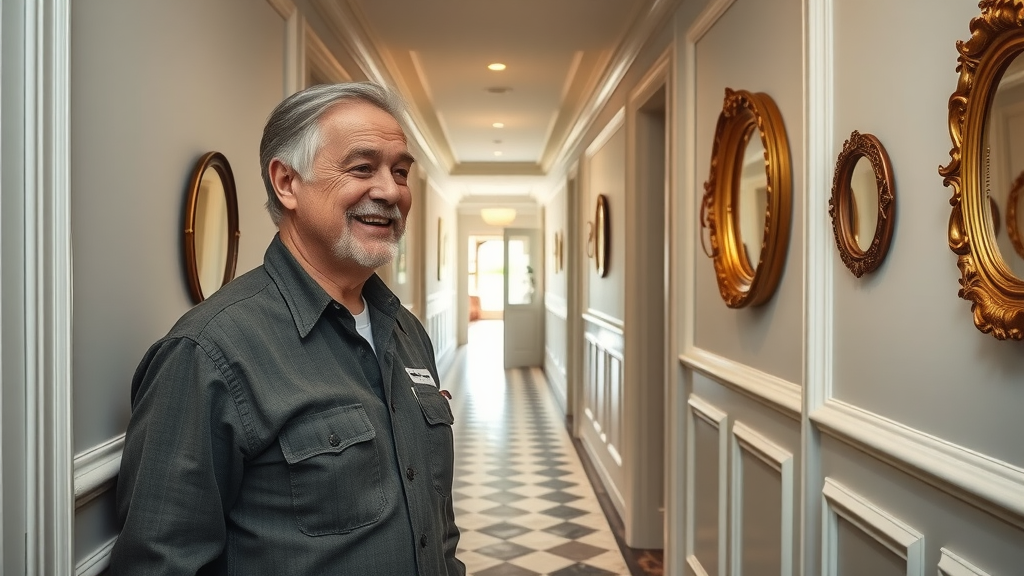 Gyproc coving specialist showcasing newly installed hallway coving for home transformation